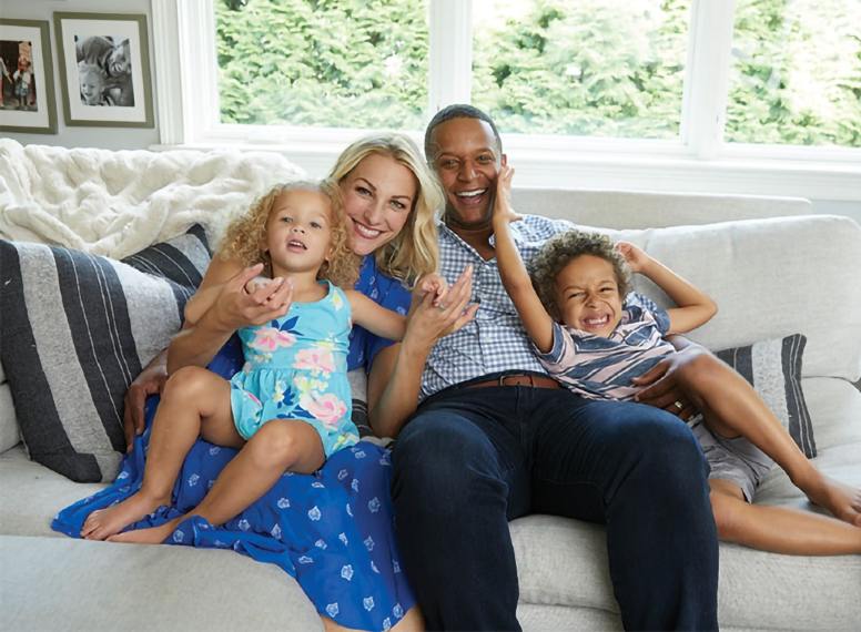 Image of of renowned journalist, Craig Melvin and his family