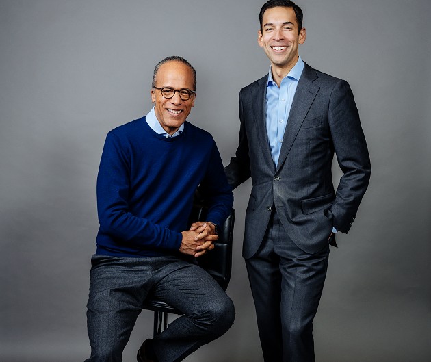 Image of African-American renowned anchor, Lester Holt and his son