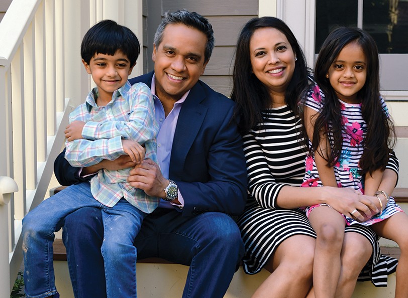 Image of successful journalist, Manu Raju and his family