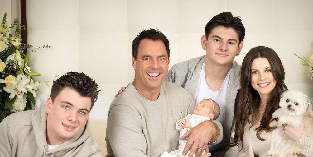 Image of renowned journalist and actor, Mark Steines with his family