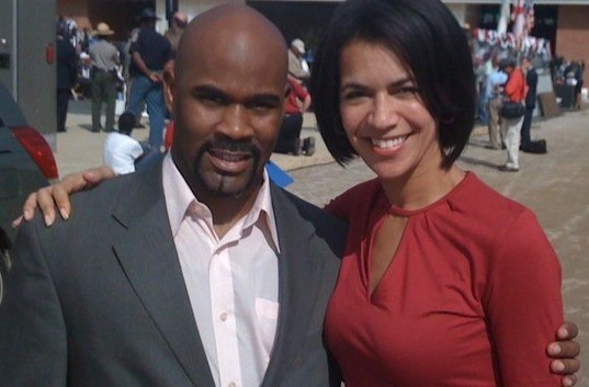 Image of the news host of CNN Newsroom, Fredricka Whitfield and husband