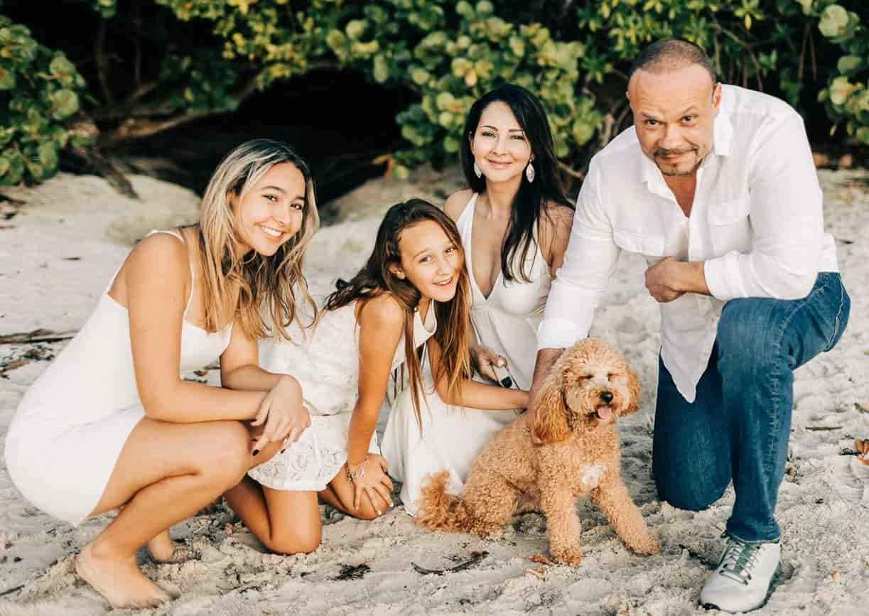 Image of Dan Bongino with his wife, Paula Andrea Bongino, and their kids