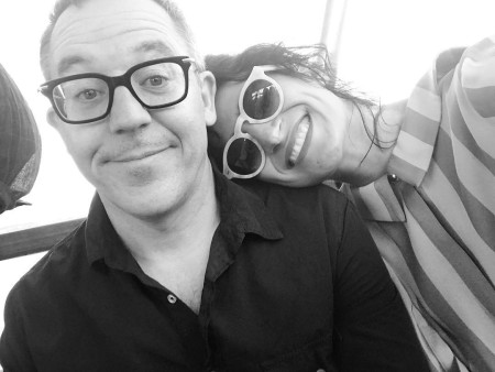 Image of Greg Gutfeld with his wife, Elena Moussa